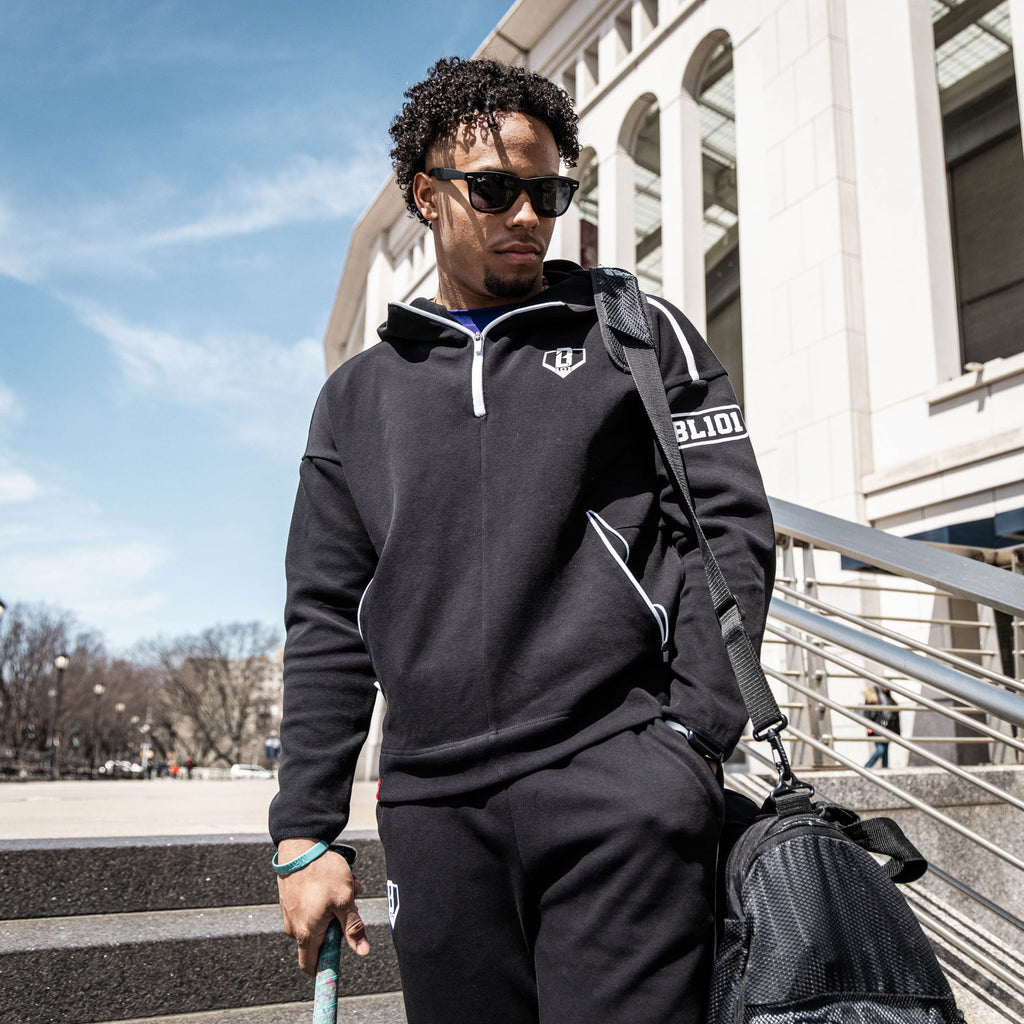 Game Day 1/4 Zip Hoodie - Black/White T-Shirts, Sweatshirt | CoreVibeTees.com (Image 4)