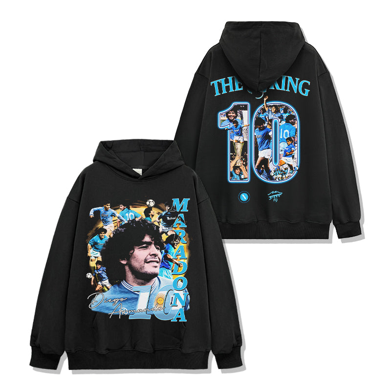 Diego Maradona The King Hoodie T-Shirts, Sweatshirt | CoreVibeTees.com (Image 1)