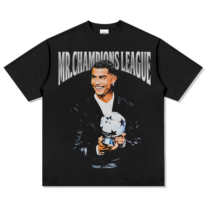 Mr. Champions League By Cristiano Ronaldo Tee Hoodie, Sweatshirt | CoreVibeTees.com (Image 1)