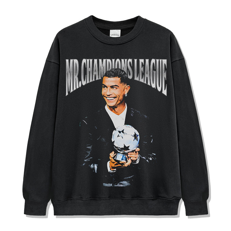 Mr. Champions League By Cristiano Ronaldo Sweatshirt T-Shirts, Hoodie | CoreVibeTees.com (Image 1)