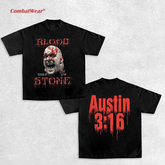 BLOOD STONE COLD TEE, Wrestling Tee, Wrestling Graphic Tee, 2025 Wrestler Shirt, Sports Shirt, Vintage Wresting Shirt, Wrestling Fan Gift