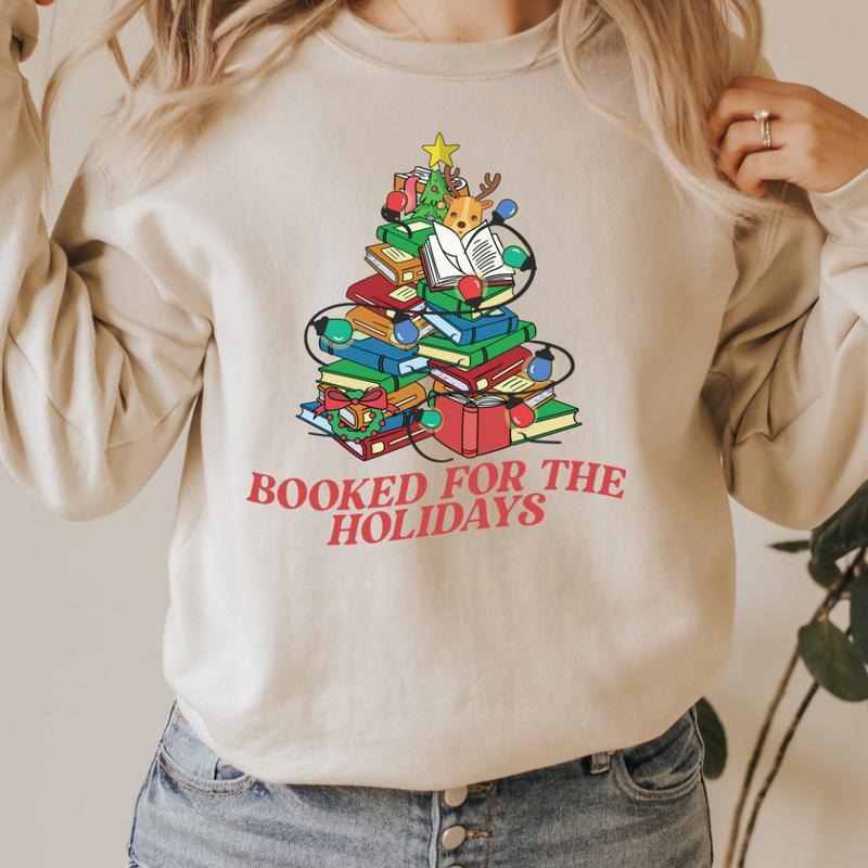 BOOKED FOR THE HOLIDAYS CREWNECK (Crewneck Sweatshirt, Unisex Fit, Causal Sweatshirt for Christmas, Christmas Holiday Sweatshirt) Womenswear Hoodie