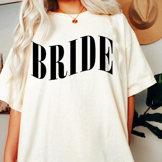 BRIDAL PARTY SHIRT WAVED ONXY (COMFORT COLORS T-SHIRT, CASUAL SHIRT UNISEX, BRIDE T-SHIRT) Comfortable Fit Top Womenswear