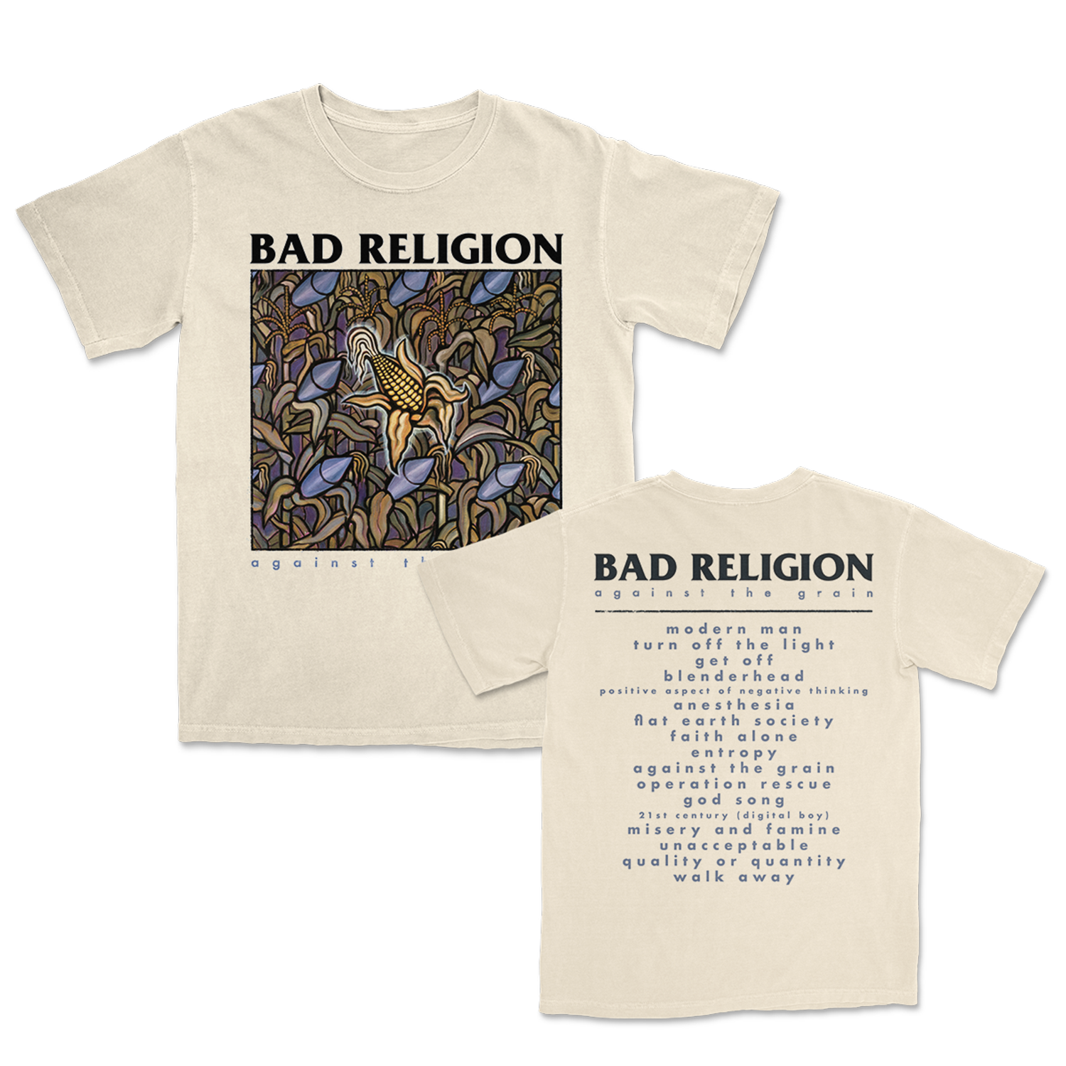 Against The Grain Track List T-Shirt (Ivory) Hoodie, Sweatshirt | CoreVibeTees.com (Image 1)