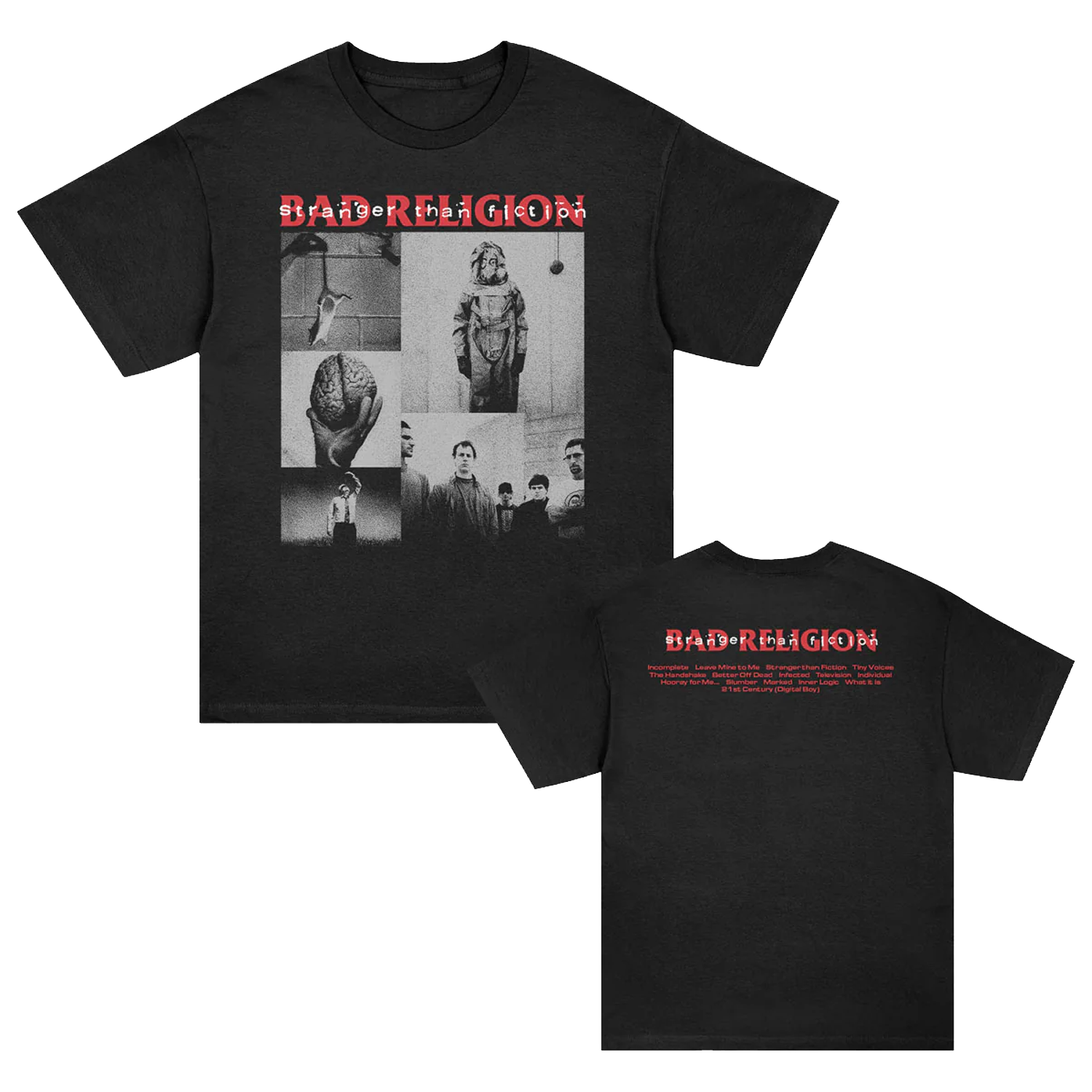 Stranger Than Fiction Collage Track List T-Shirt (Black) Hoodie, Sweatshirt | CoreVibeTees.com (Image 1)