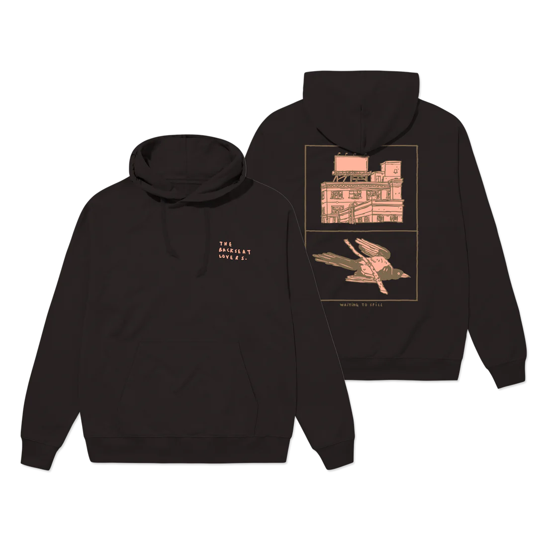 Waiting To Spill Hoodie - Black T-Shirts, Sweatshirt | CoreVibeTees.com (Image 1)