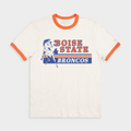 Boise State Broncos Vintage-Inspired Ringer Tee Hoodie, Sweatshirt | CoreVibeTees.com (Image 1)