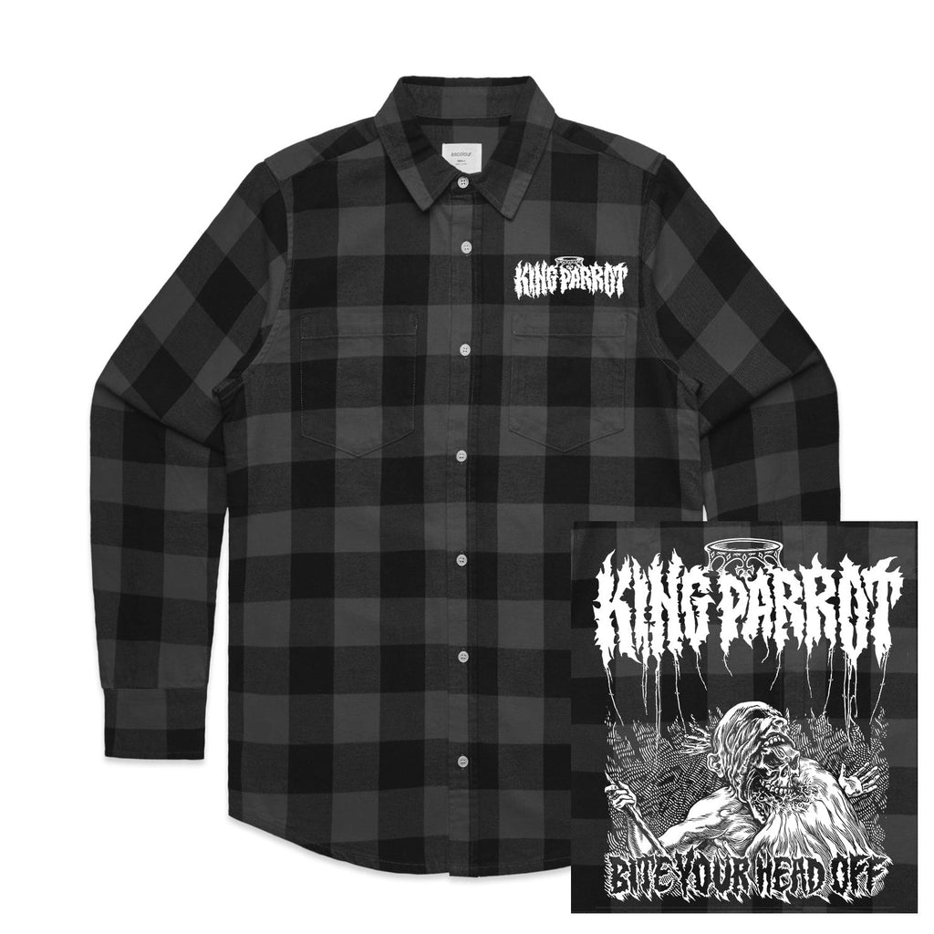 Bite Your Head Off Flanno Shirt (Black/Grey) Hoodie, Sweatshirt | CoreVibeTees.com (Image 1)