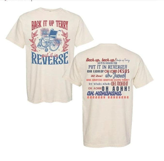 "Back Up Terry, Oh Lord Jesus" T-Shirt - Viral Meme Quote Tee - Humorous Pop Culture Shirt - 4th Of July Shirt Gift Family Holiday Trip Shirt