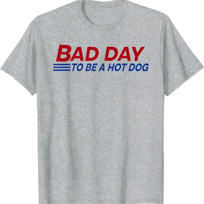 Bad Day To Be A Hot Dog T-Shirt, Party In The USA 4th Of July Shirt, Independence Day Tee, Graphic Printed Unisex Cotton T-shirts in all Sizes for Women and Men V5 Comfort Top