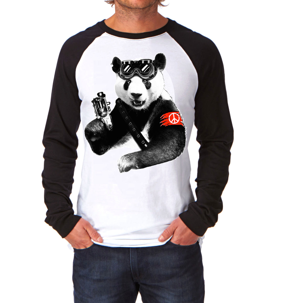 Badass Panda Raglan Full Sleeve Tee (White Colour Available) Hoodie, Sweatshirt | CoreVibeTees.com