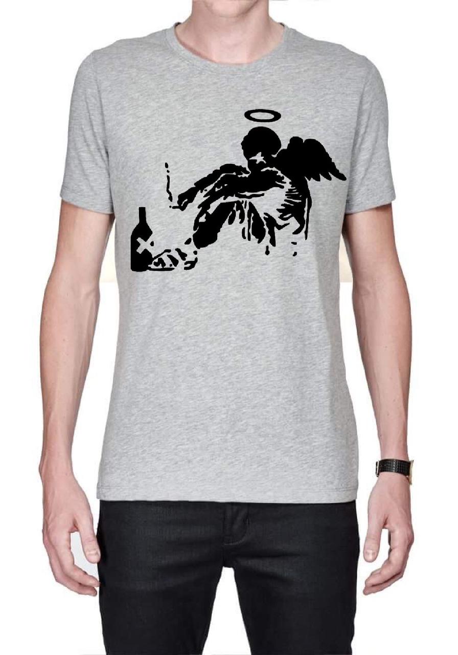 Banksy Fallen Angel Grey T-Shirt Hoodie, Sweatshirt | CoreVibeTees.com