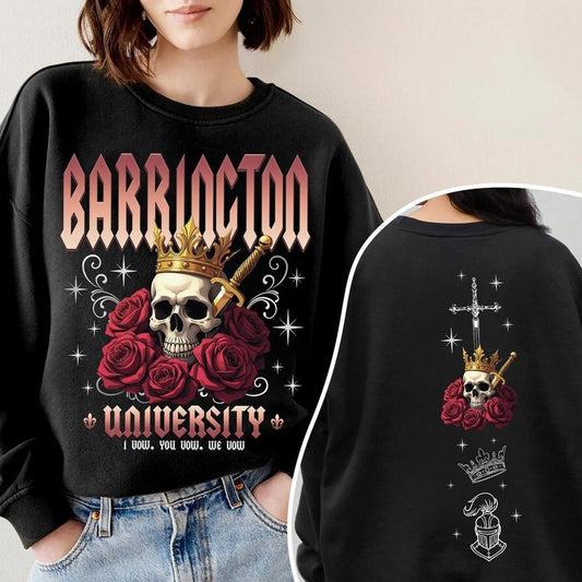 Barrington University Sweatshirt, The Ritual Merch, Shantel Tessier Hoodie, Dark Romance Shirt, Smut Books, Ryat Archer, Book Lover Gift Unisex Soft Comfort Crewneck Pullover Long Sleeves Graphic Fabric Sweater