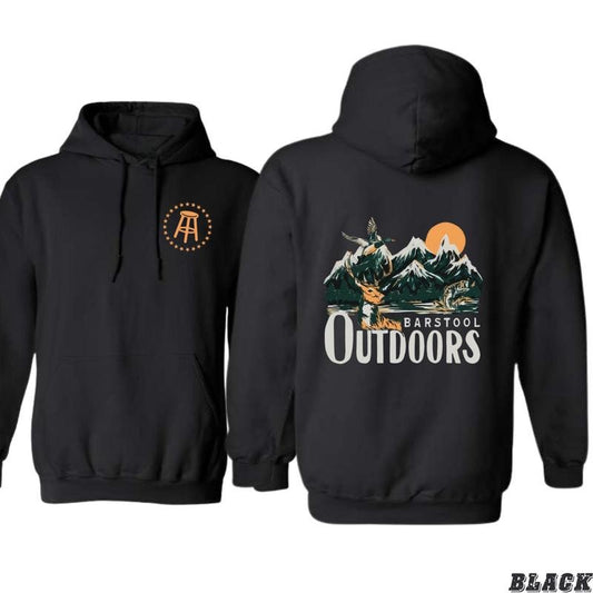 Barstool Outdoors Adventure Hoodie - Perfect for Outdoor Enthusiasts, Featuring Stunning Mountain and Wildlife Graphics, Ideal for Hiking, Camping, and Everyday Casual Wear, Premium Quality Unisex Hoodie for Comfort and Style Menswear Sweaters