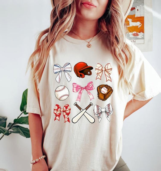 Baseball Coquette Bows Shirt, Baseball Shirt, Baseball Mom Shirt, Coquette Bows Shirt, Baseball Sister Shirt