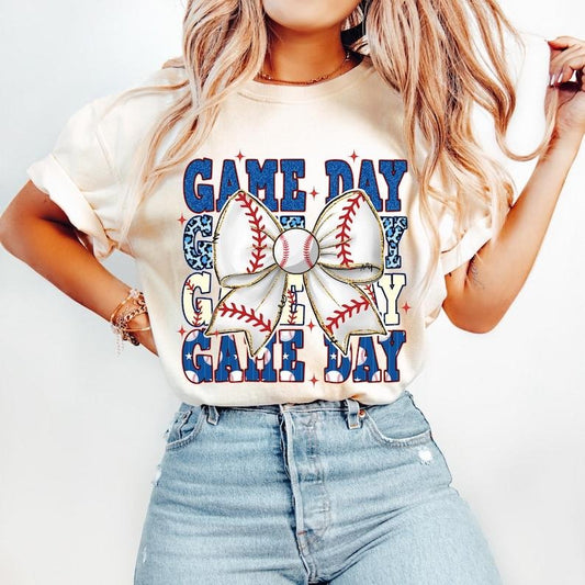 Baseball Coquette, Game Day Baseball, Retro Bow, Baseball Mama Tshirt