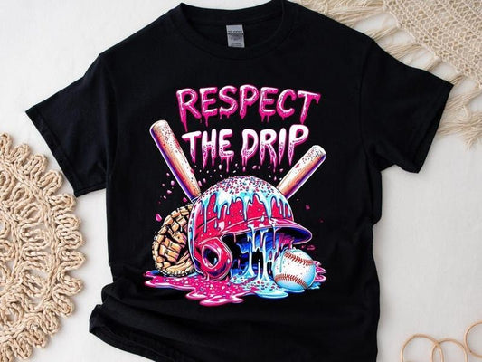 Baseball Drip Tshirt, Ice Cream Drip, Respect The Drip, Baseball Mama, Baseball Mom Shirt , Game Day Baseball , Retro Baseball