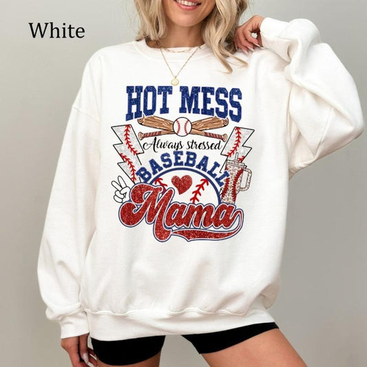 Baseball Mama Boujee Sweatshirt, Glitter Baseball Mom Shirt, Game Day Sports Top, Trendy Baseball Sweatshirt, Cozy Fleece Sweatshirt, Everyday Casual Comfort