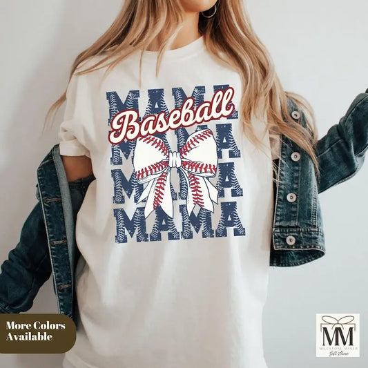 Baseball Mama Shirt, Coquette Bow Baseball Shirt, Gift For Baseball Mother, Baseball Season Game Day, Baseball Mom Gift For Mothers Day