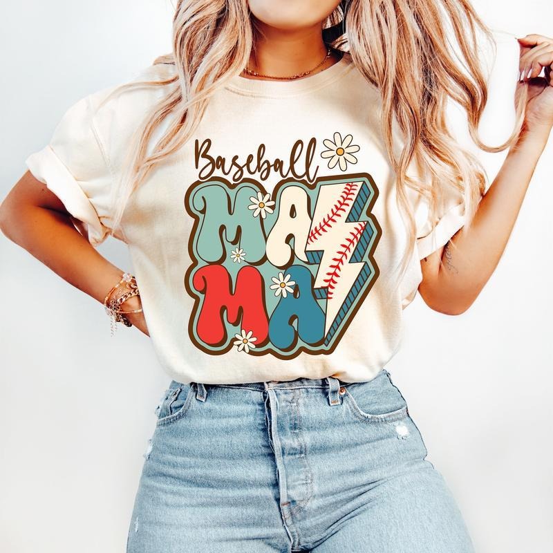 Baseball Mama T-Shirt, Baseball T-Shirt, Retro Baseball Mom T-Shirt, Design, tshirt hot trend 2025