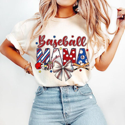 Baseball Mama Tshirt-sweatshirt-hoodie, Baseball Coquette Bow sweatshirt, Baseball Bow hoodie, Baseball Mom tshirt, Game Day , Retro Baseball , Sports T-shirt