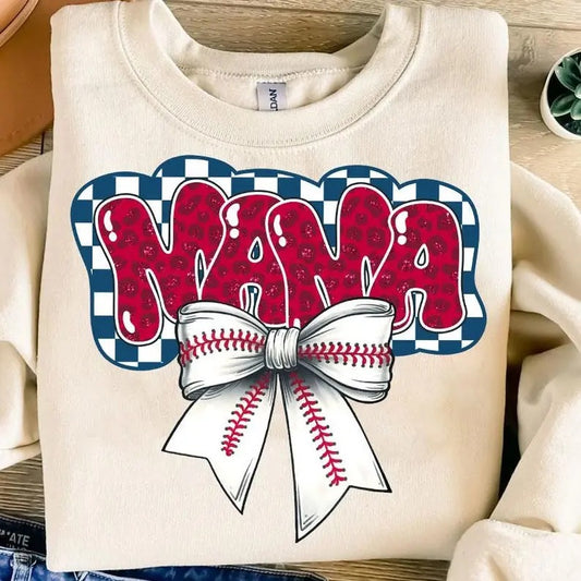 Baseball Mama t-shirt,sweatshirt,hoodie, Game Day tshirt, Glitter sweatshirt, Team Spirit, Game Day, Baseball Bow, Trendy, Leopard, Checkered, Coquette PNG