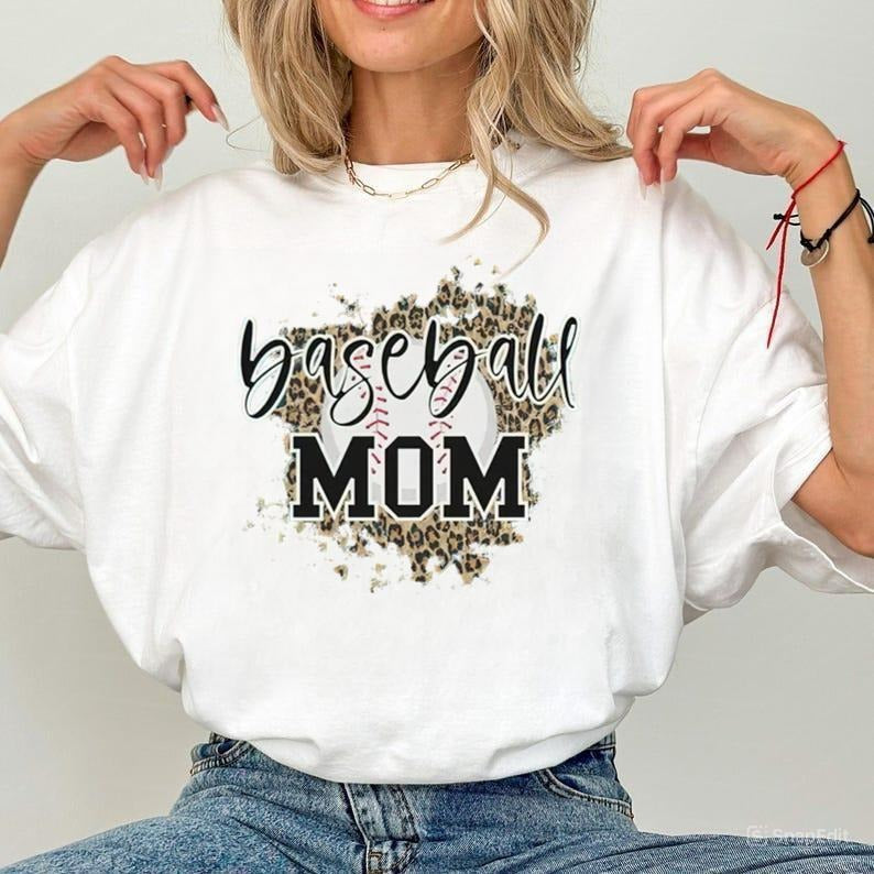 Baseball Mom Leopard Shirt, Retro Baseball Tshirt, Baseball Mom Shirt, Love Baseball Tshirt, Womens Shirt, Baseball Fan Shirt, Baseball Teestyle{n002}3