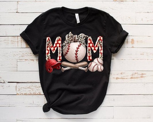Baseball Mom Tshirt, Mama Tee, Trendy Summer Baseball Shirt Womenswear
