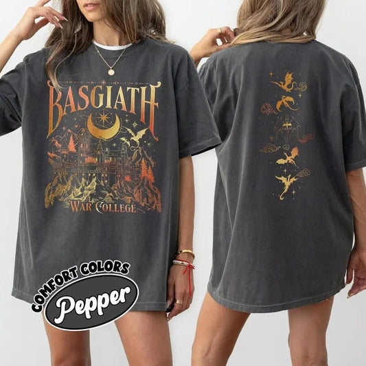 Basgiath War College 2 Sided Shirt, Dragon Rider TShirt, Fourth Wing Riders Quadrant, Trendy Book Merch,Bookish Gifts