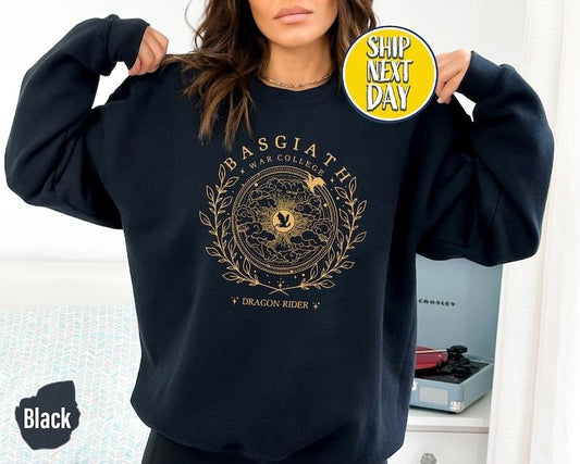 Basgiath War College 2-Sided Sweatshirt, Fourth Wing Shirt, Dragon Rider trend, 2 side  Hoodie and Sweater; T-shirt Cotton Womenswear