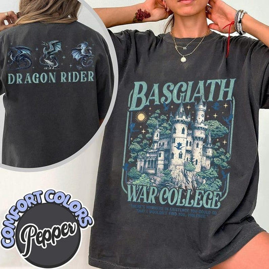 Basgiath War College Comfort Colors Shirt, Fourth Wing, Iron Flame, Tairn and Violet Sorrengail, Onyx Storm, Bookish Shirt, Book Lover Gift
