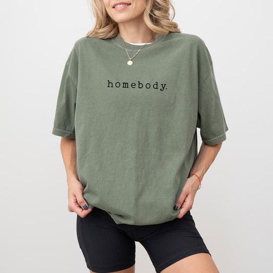 Basic Homebody Shirt Comfort Colors, Homebody Club Graphic Printed Tee, Home Body T-shirt, Funny Introvert Gift Ideas, Trendy Aesthetic Shirts, Comfy Casual Women's Tops, Soft Cotton Fabric Womenswear