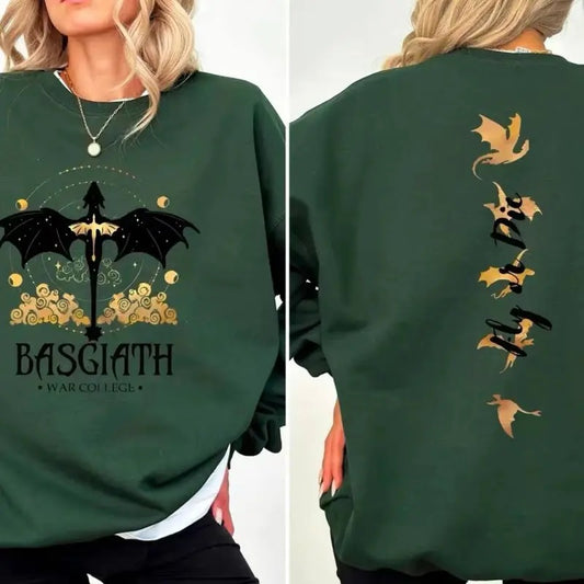 Baskath War College Fourth Wing Sweatshirt - Dragon Rider, Violet Sorrengail, Xaden Riorson, Riders Quadrant, Unisex Fabric, Casual Style - Pullover