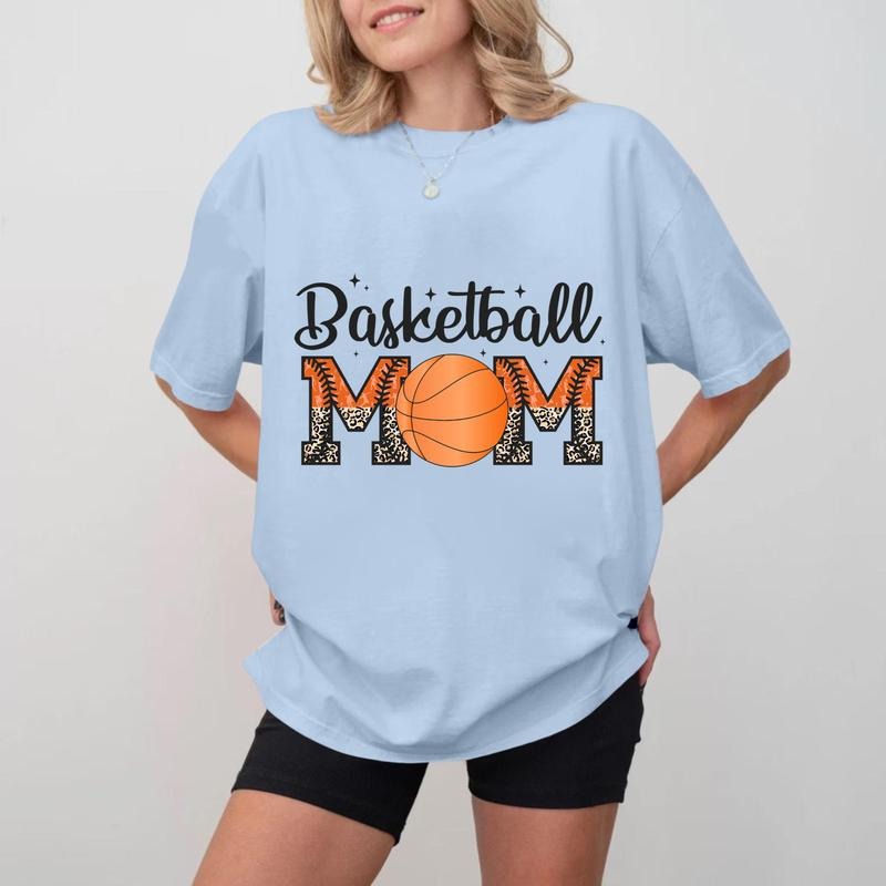 Basketball MOM Cotton T-shirt, Unisex Soft Sports Mom Crewneck