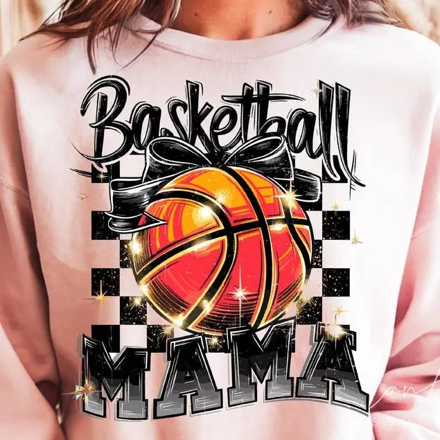 Basketball Mama Sweatshirt, Retro Basketball Distressed Mom Sweatshirt, Game Day