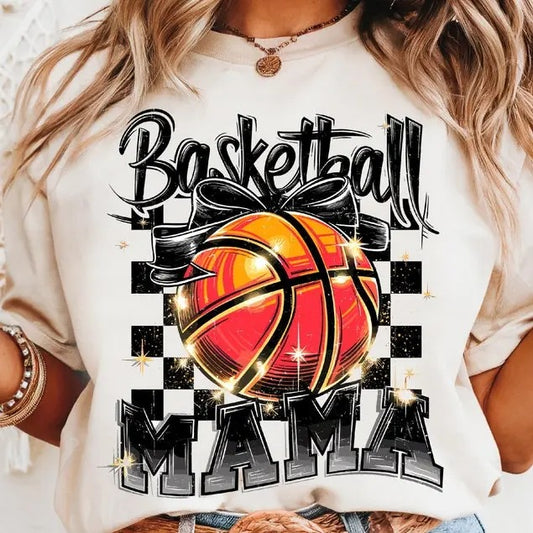 Basketball Mama T-shirt, Retro Basketball Distressed Mom T-Shirt, Game Day Clipart, Sports Mom