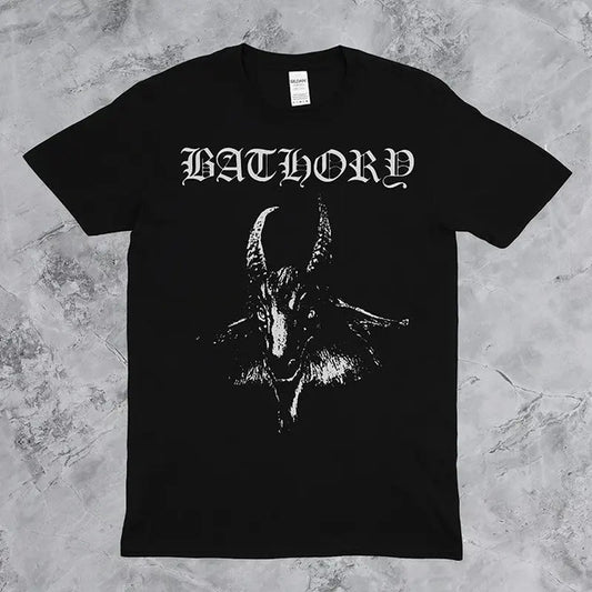 Bathory Black Metal Band T-shirt Goat Mayhem Music Gift For Fans Unisex Full Size