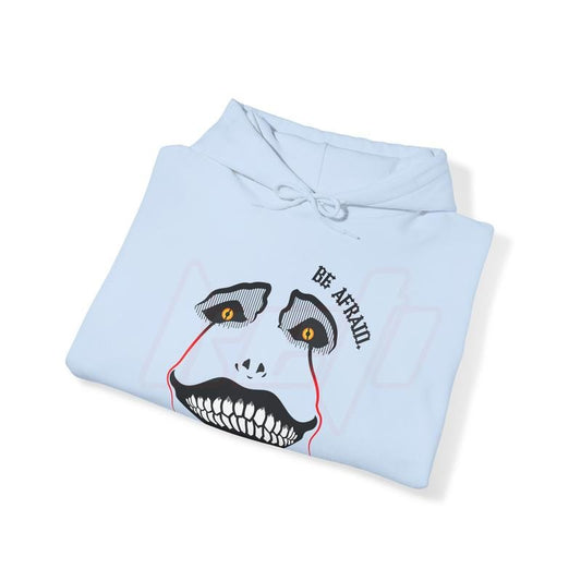 'Be Afraid' Statue of God Smiling Face Solo Leveling Inspired Anime Manga Menswear Womens Unisex Casual Pullover Hoodie Cotton Blend