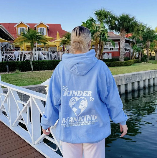 Be Kinder to Mankind Hoodie (Hoodie Sweatshirt, Unisex Fit, Causal Sweatshirt Unisex Jumper)) Menswear Oversized Womenswear Tops Pullover Cotton