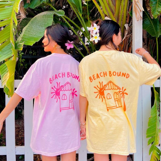 Beach Bound Shirt, Summer Vacation Shirt, Beachy Tshirt, Trendy Shirt, Preppy Clothes, Oversized Tee, Indie Retro, Beach Aesthetic Shirt Casual Oversized Cotton Shirt for the Beach Comfort Fabric