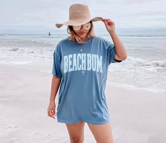 Beachbum Beach Bum Shirt, Palm Tree Summer T Shirt, Beach Tee Ocean Oversized Tshirt, Vacation Shirt, Comfort Colors Womenswear Graphic Tees