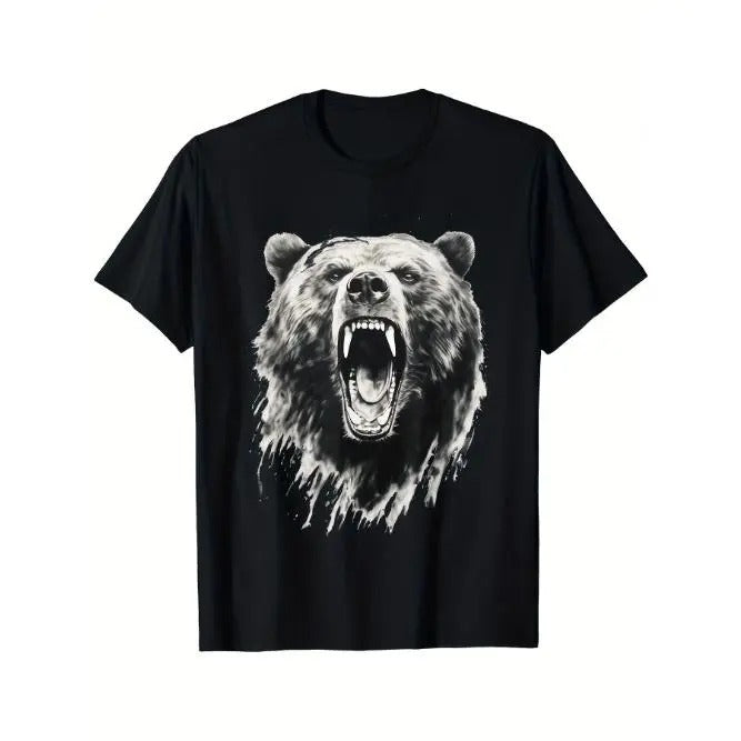 Bear Retro Rage Grizzly Trekking Camper T-shirt, men's T-shirt Made in USA
