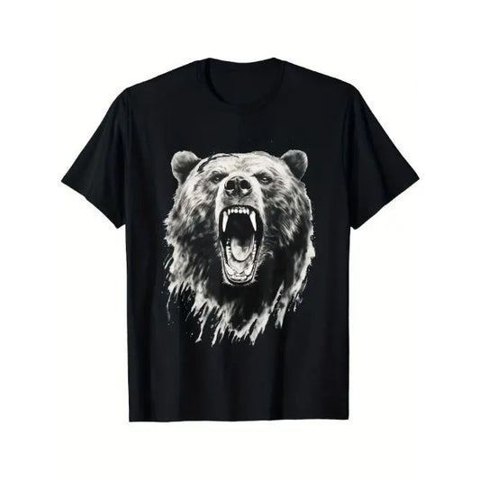Bear Retro Rage Grizzly Trekking Camper T-shirt, men's T-shirt Made in USA