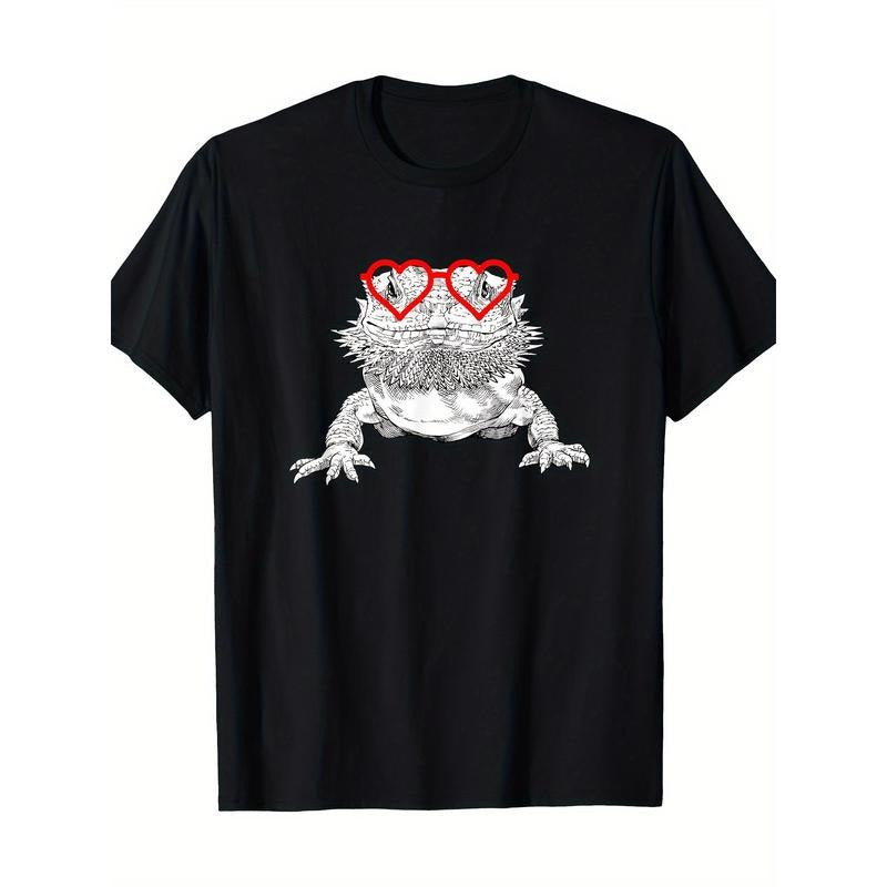 Beardie Mom Love: Men's 100% Cotton T-Shirt with Geometric Print - Casual Round Neck, Short Sleeve Tee for All Seasons Made in USA