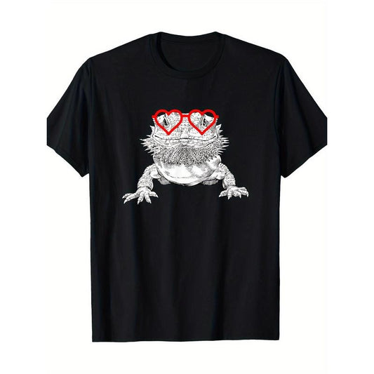 Beardie Mom Love: Men's 100% Cotton T-Shirt with Geometric Print - Casual Round Neck, Short Sleeve Tee for All Seasons Made in USA