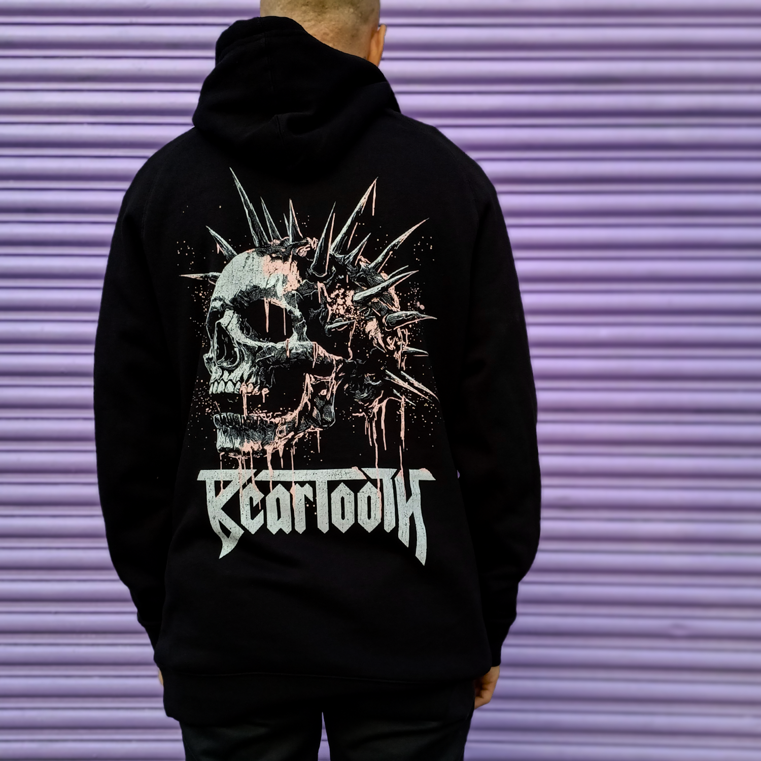Spike Skull Hoodie (Black) T-Shirts, Sweatshirt | CoreVibeTees.com (Image 4)