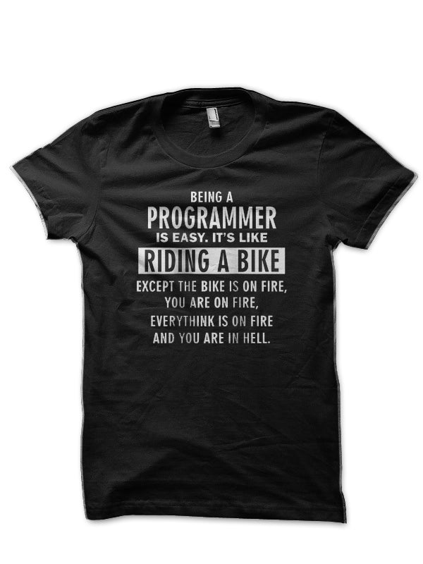 Being A Programmer Is Easy Black T-Shirt Hoodie, Sweatshirt | CoreVibeTees.com