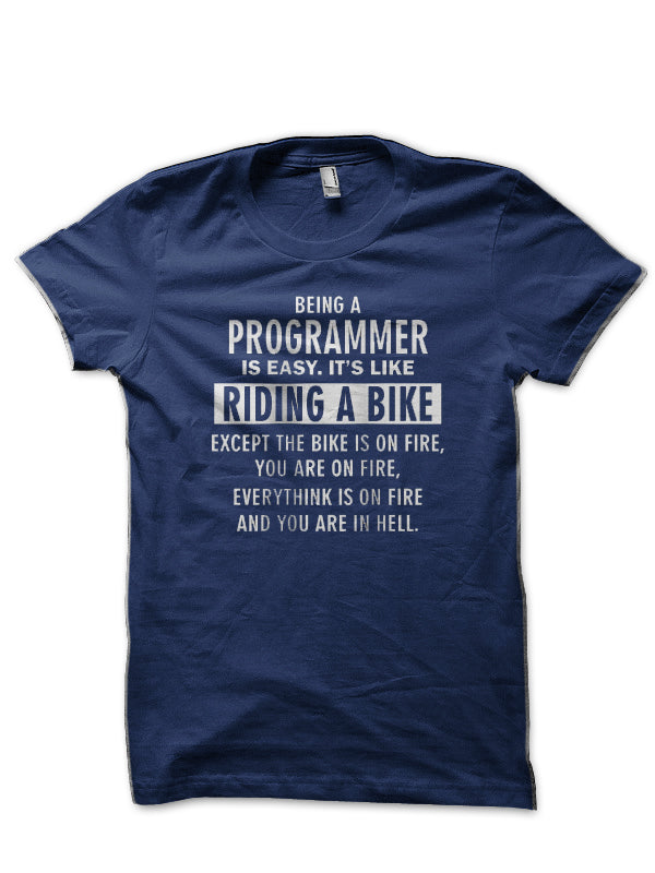 Being A Programmer Is Easy Navy Blue T-Shirt Hoodie, Sweatshirt | CoreVibeTees.com