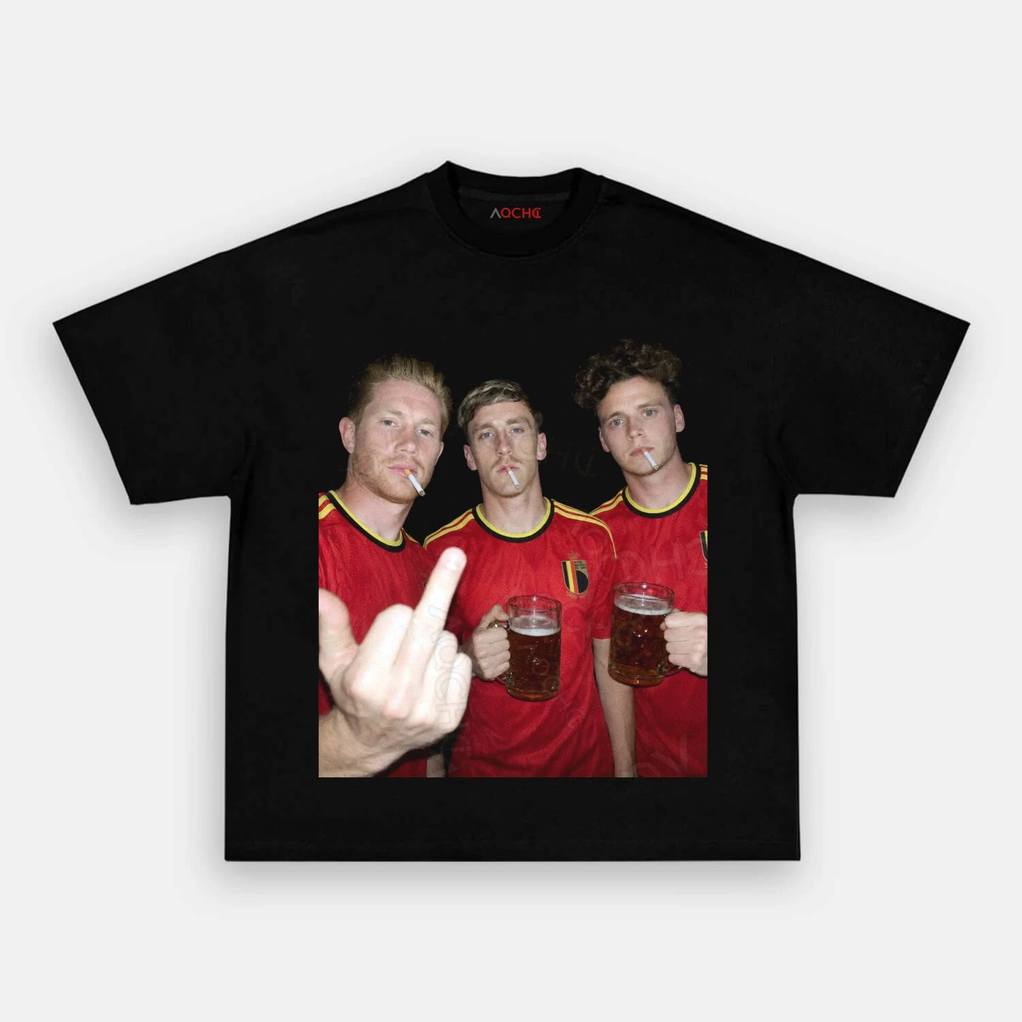 Belgian Afterparty Trio Drunk Smoke Middle Finger Shirt