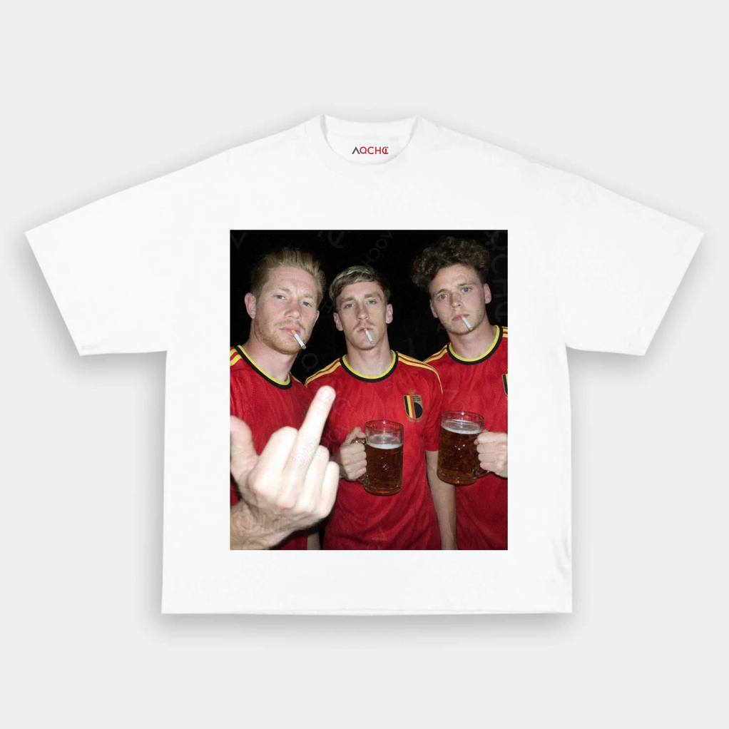 Belgian Afterparty Trio Drunk Smoke Middle Finger Shirt